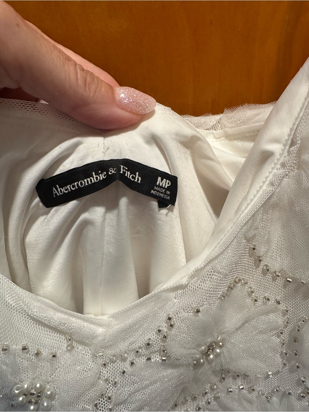 Abercrombie & Fitch White Floral Beaded Mini Dress - Picture 5 of 5